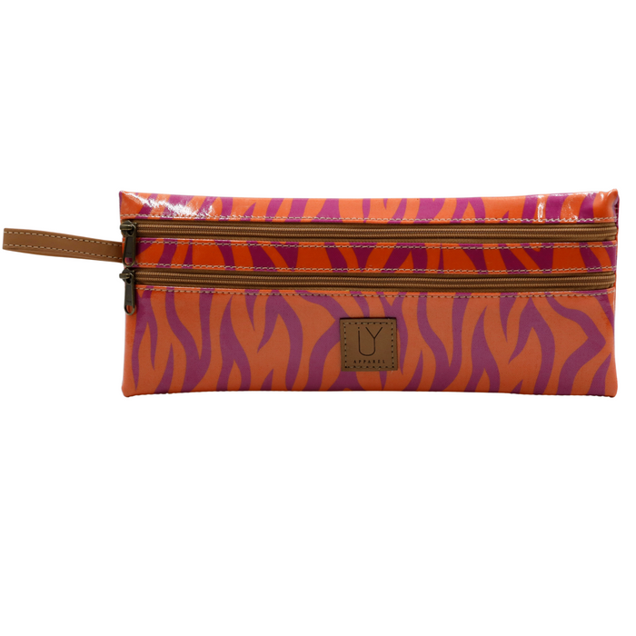 2 Zip Pencil Case - Tangerine Tiger