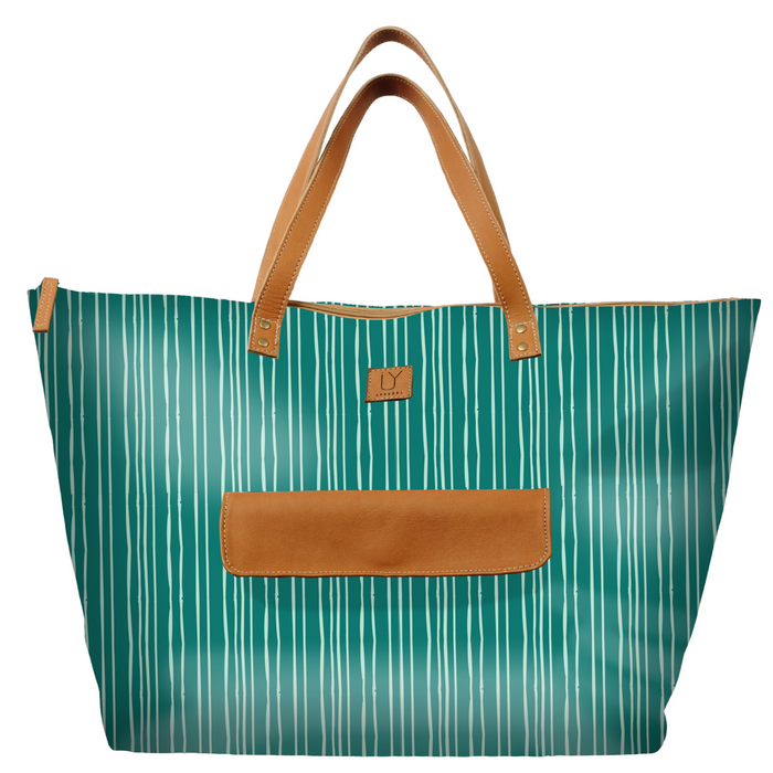 Beach Bag - Stripe Green