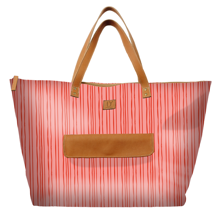 Beach Bag - Stripe Pink