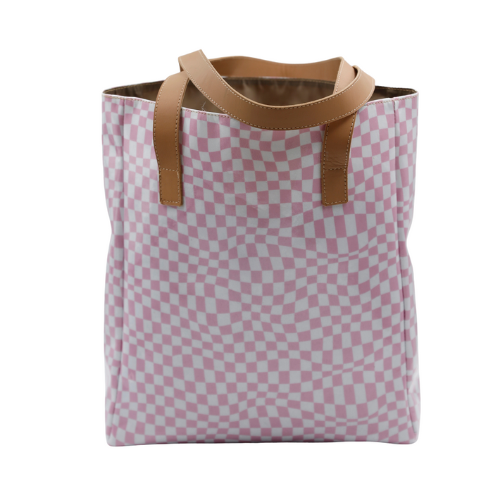 Campus Tote - Warped Check Pink