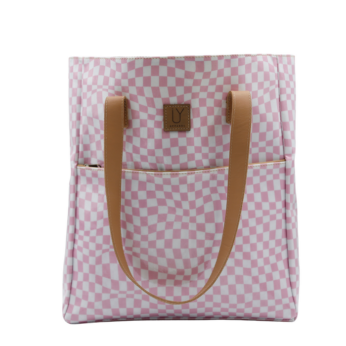 Campus Tote - Warped Check Pink