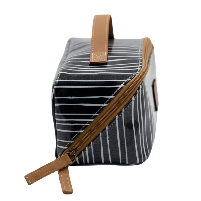 Large Cosmetic Bag - Stripe Black and White