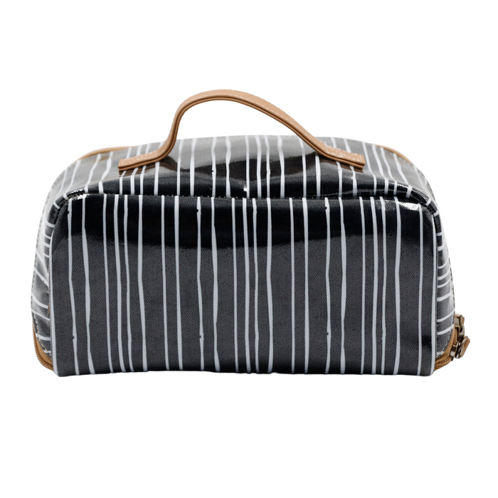 Large Cosmetic Bag - Stripe Black and White