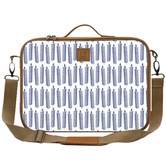 Laptop Bag - Leaves Blue