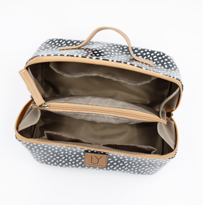 Large Cosmetic Bag - Scatter Gold on White