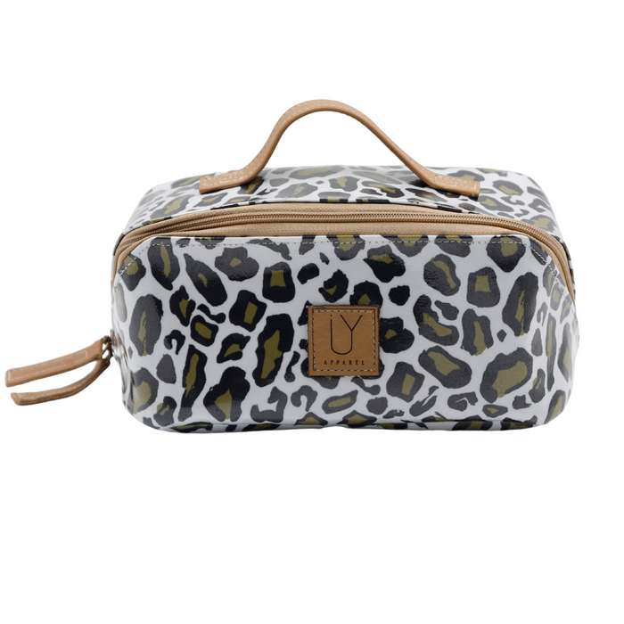 Large Cosmetic Bag - Leopard Khaki