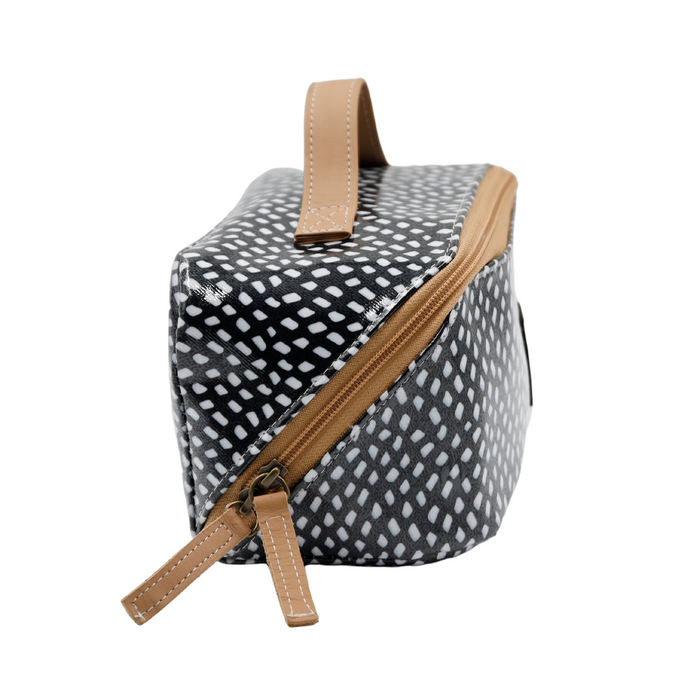 Large Cosmetic Bag - Scatter White on Black