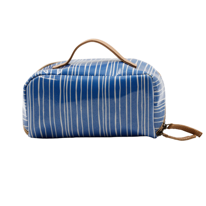 Large Cosmetic Bag - Stripe Blue