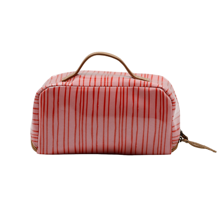 Large Cosmetic Bag - Stripes Pink