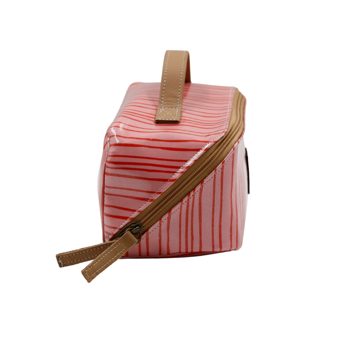 Large Cosmetic Bag - Stripes Pink