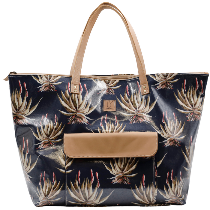 Beach Bag - Navy Aloe