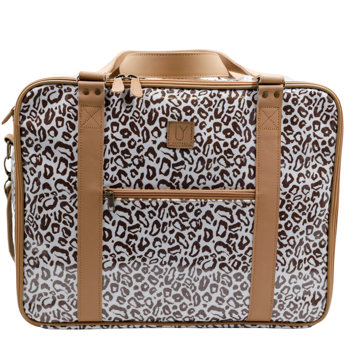 Overnight Bag with Leather Handles - African Footprint Brown