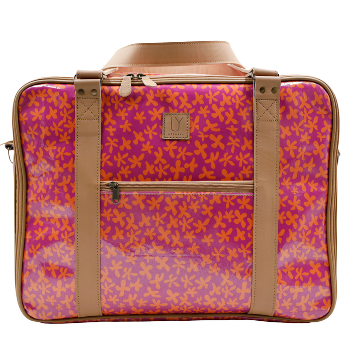 Overnight Bag with Leather Handles - Hot Daisy