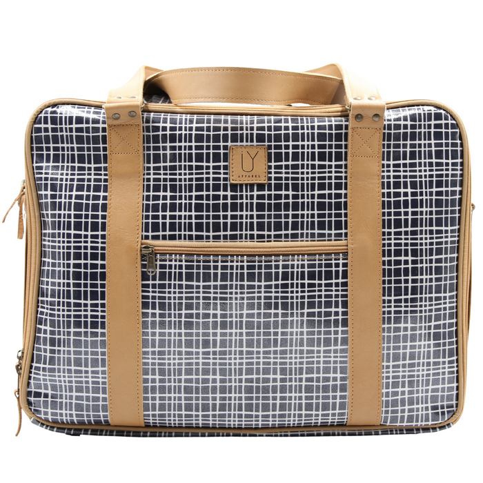 Overnight Bag with Leather Handles - Weave Black