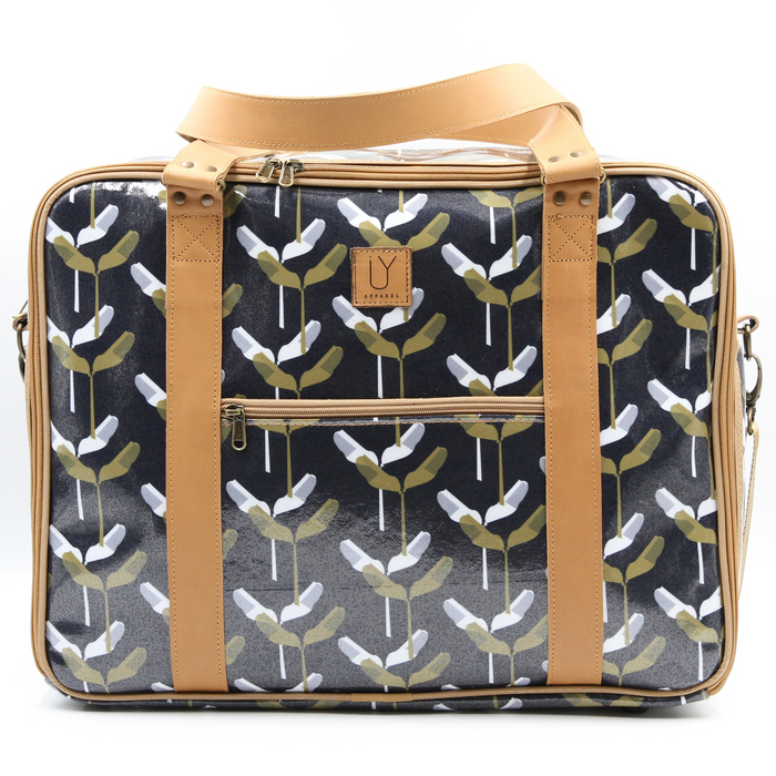 Overnight Bag with Leather Handles - Banana Leaf Green
