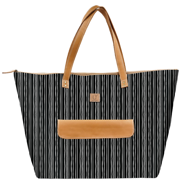 Beach Bag - Stripe Black & White