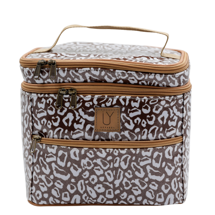 Stand Up Toiletry Bag - African Footprint White