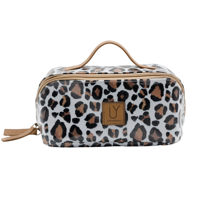 Large Cosmetic Bag - Leopard Sand
