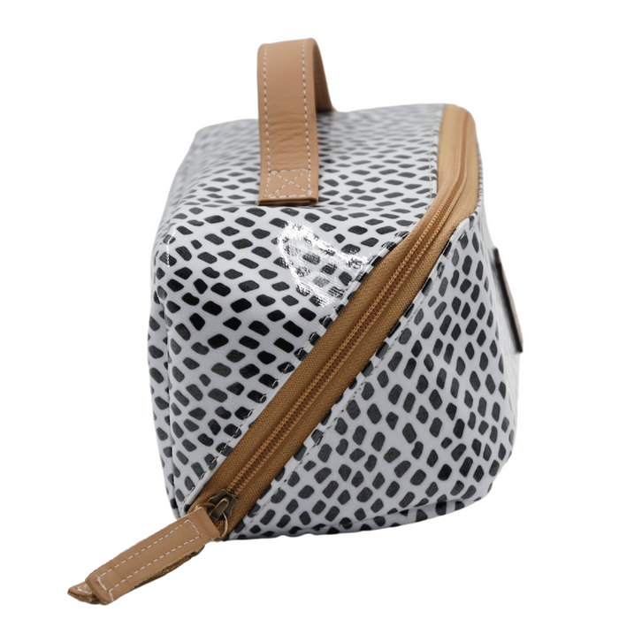 Large Cosmetic Bag - Scatter Black on White