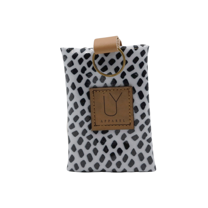 Keyring Pouch - Scatter Black on White