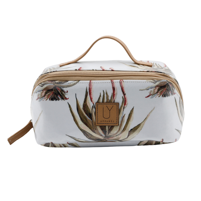 Large Cosmetic Bag - White Aloe