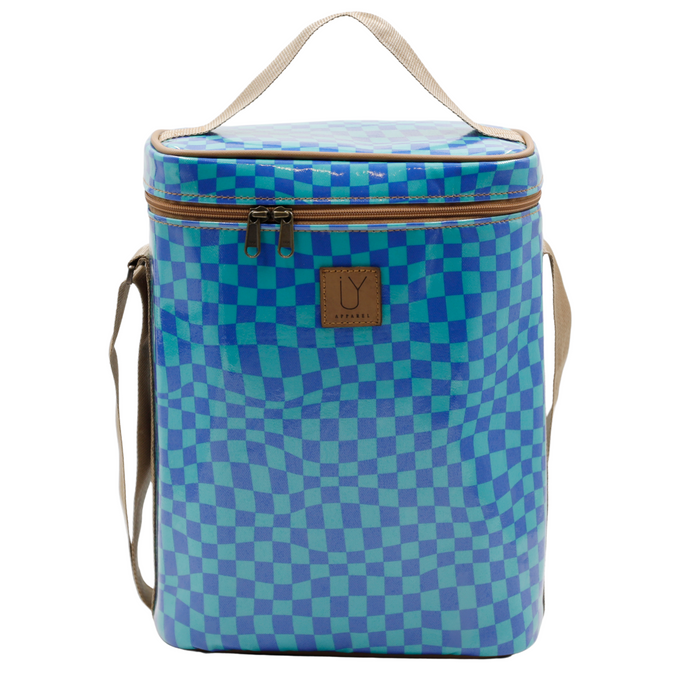 Sling Cooler - Warped Check Aqua