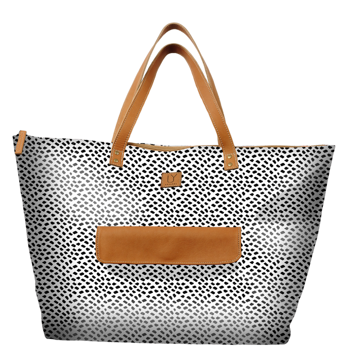 Beach Bag - Scatter Black on White