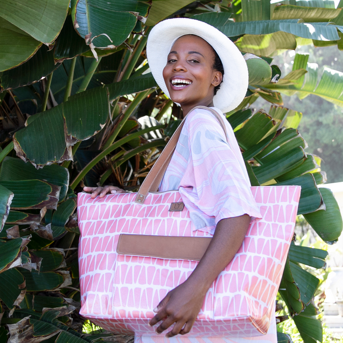 Beach Bag - Cracked Earth Coral