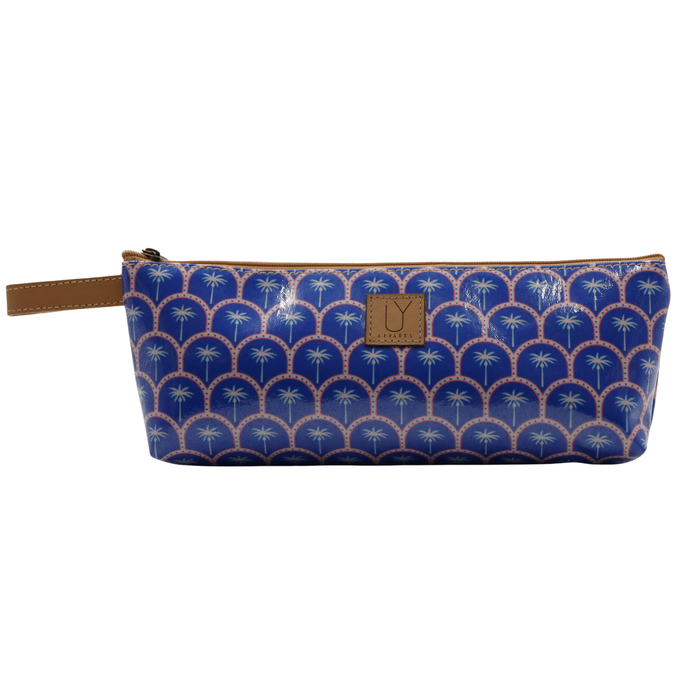 1 Zip Pencil Case - Blue Palm