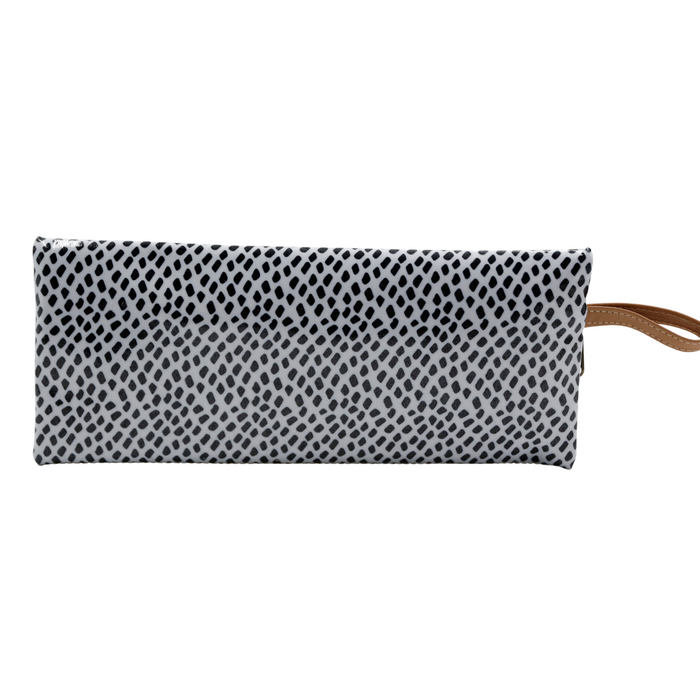 2 Zip Pencil Case - Scatter Black on White