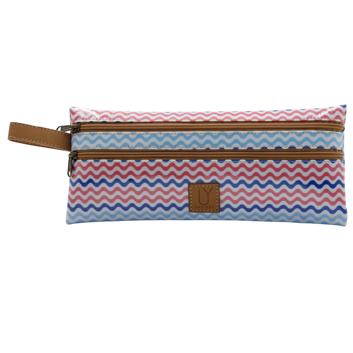2 Zip Pencil Case - Waves