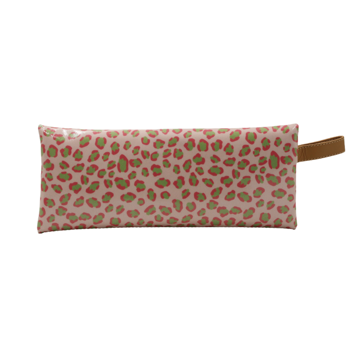 2 Zip Pencil Case - Leopard Pink