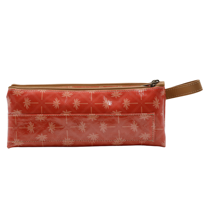 3 Zip Pencil Case - Tangerine Palm