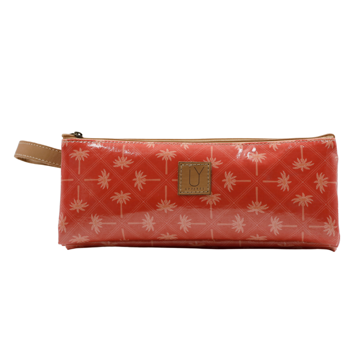 3 Zip Pencil Case - Tangerine Palm