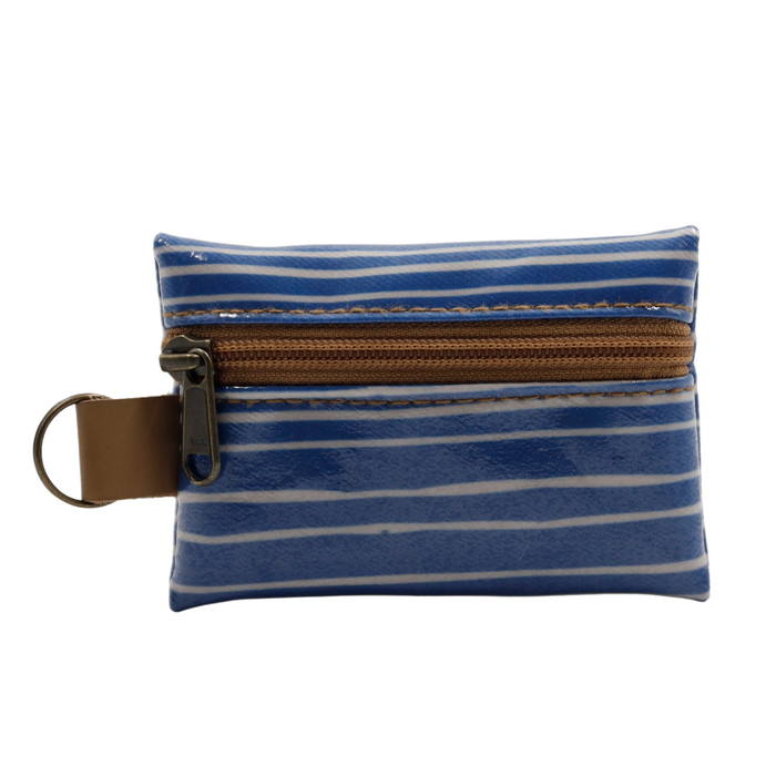 Keyring Pouch - Stripe Blue