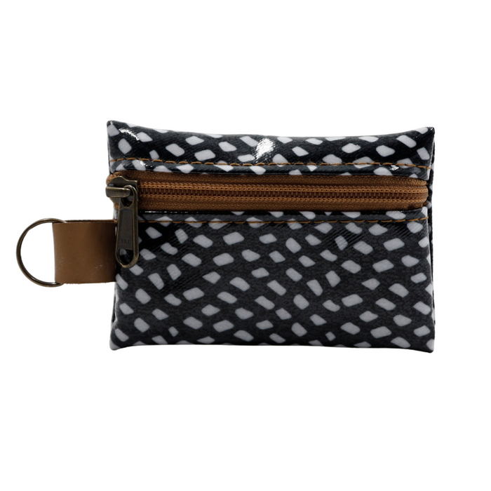 Keyring Pouch - Scatter White on Black