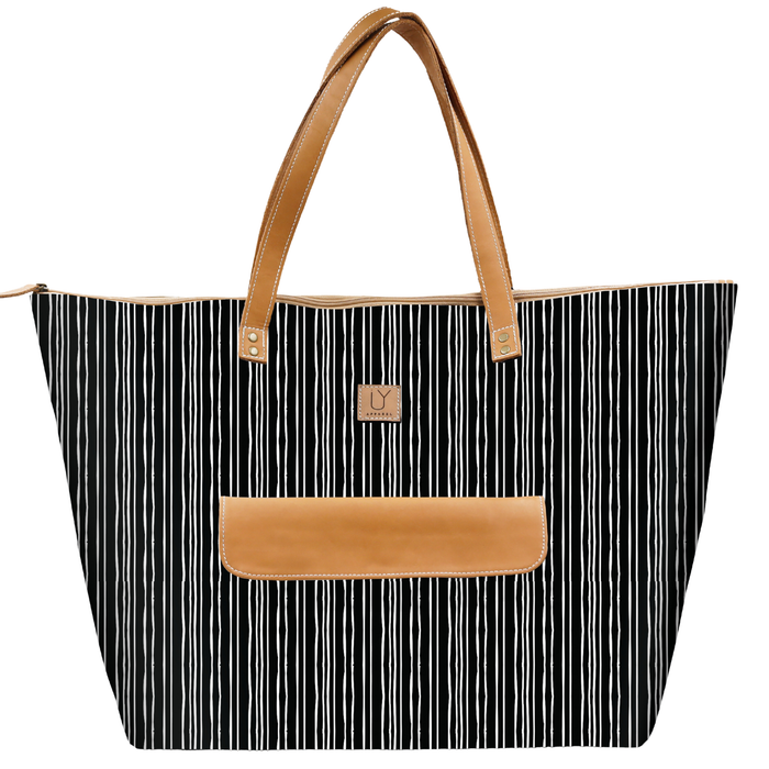 Beach Bag - Stripe Black & White