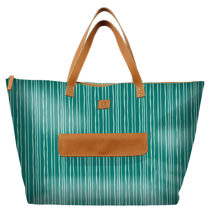 Beach Bag - Stripe Green