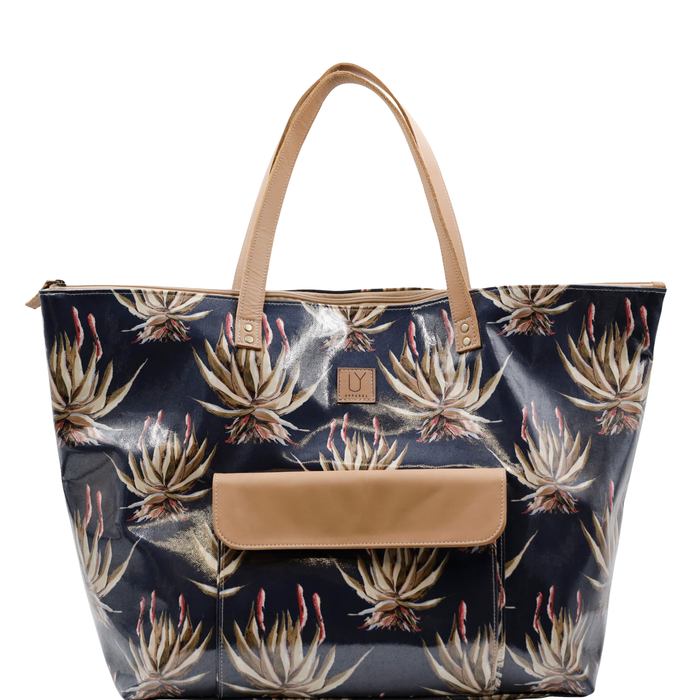 Beach Bag - Navy Aloe