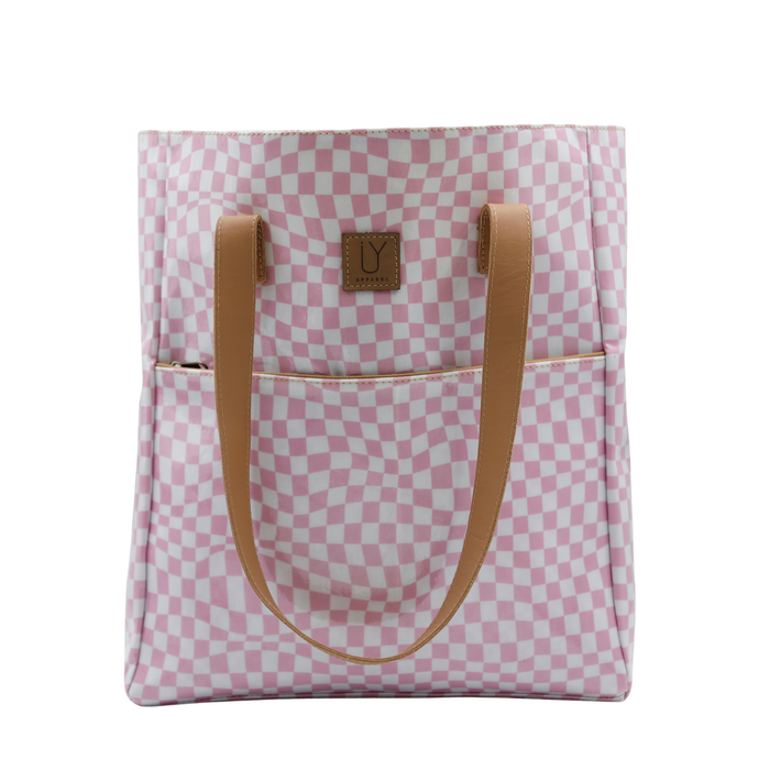 Campus Tote - Warped Check Pink