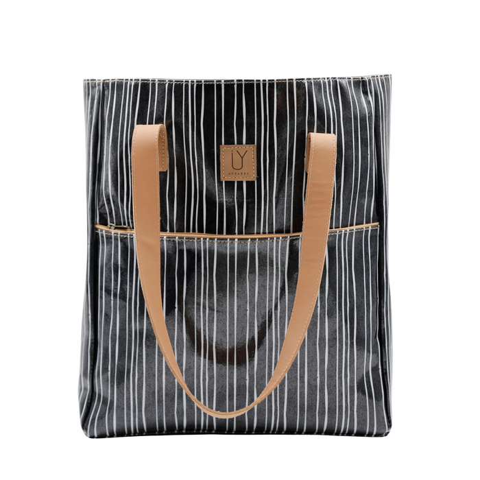 Campus Tote - Stripe Black and White