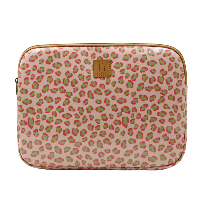 Laptop Sleeve Medium - Leopard Pink