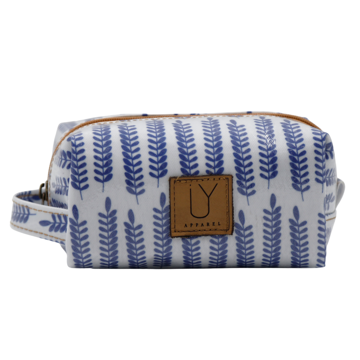 Cosmetic Bag Leaves Blue — IY Apparel
