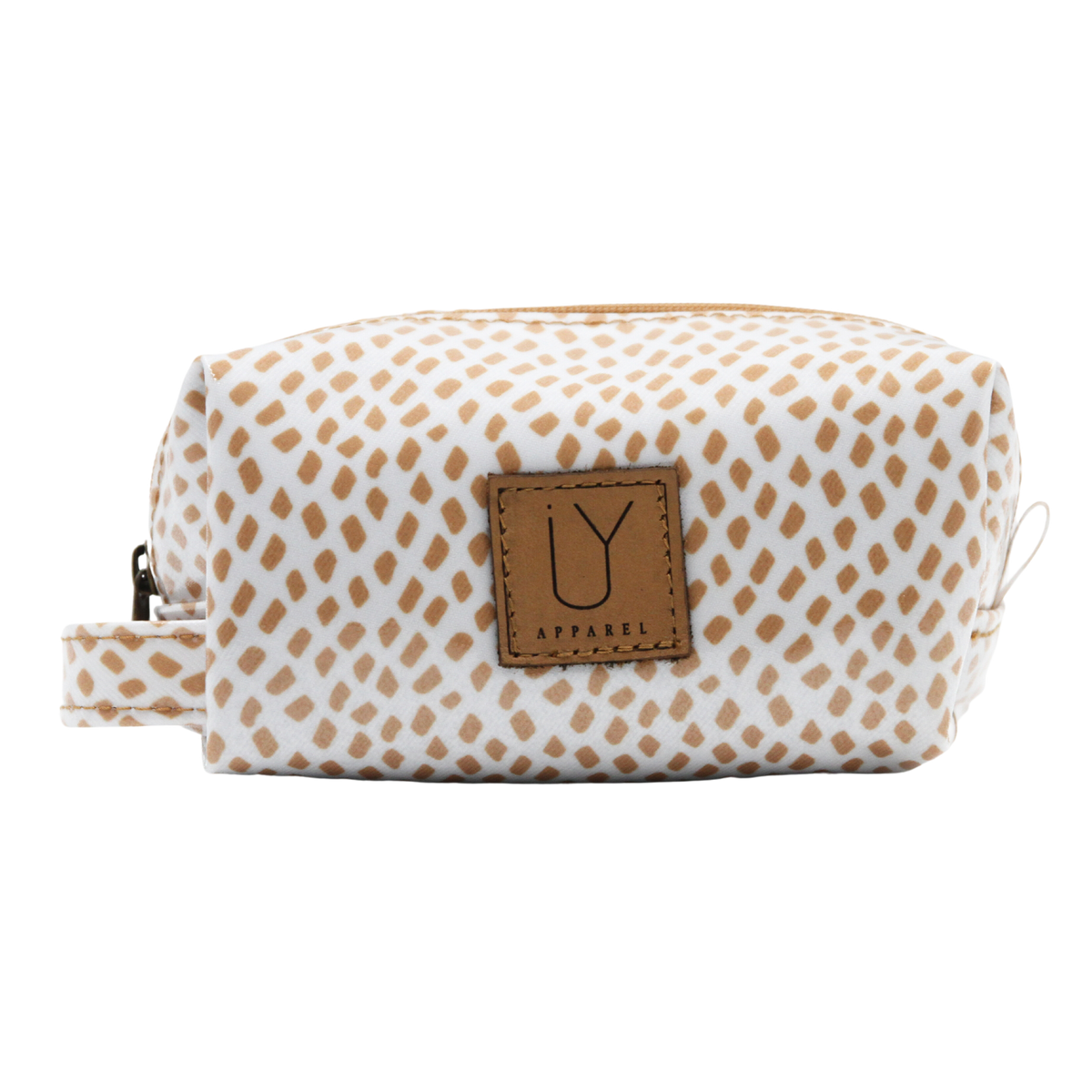 Cosmetic Bag Scatter Gold on White — IY Apparel