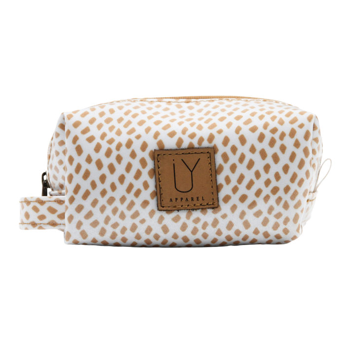 Cosmetic Bag - Scatter Gold on White