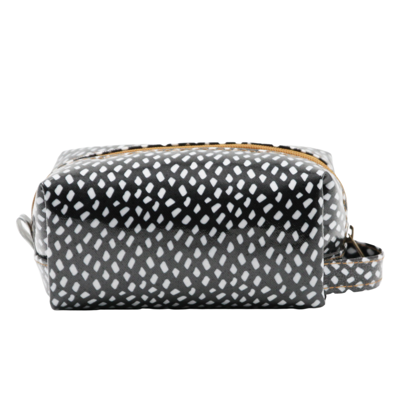 Cosmetic Bag Scatter White on Black — IY Apparel