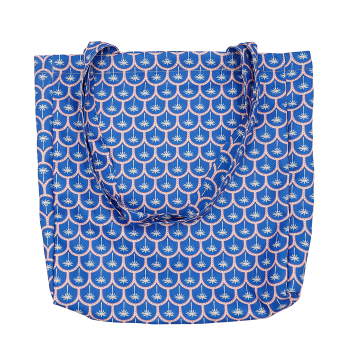 Cotton Tote - Blue Palm