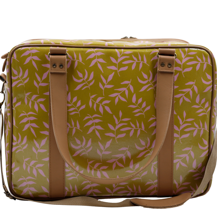 Overnight Bag with Leather Handles - Golden Summer