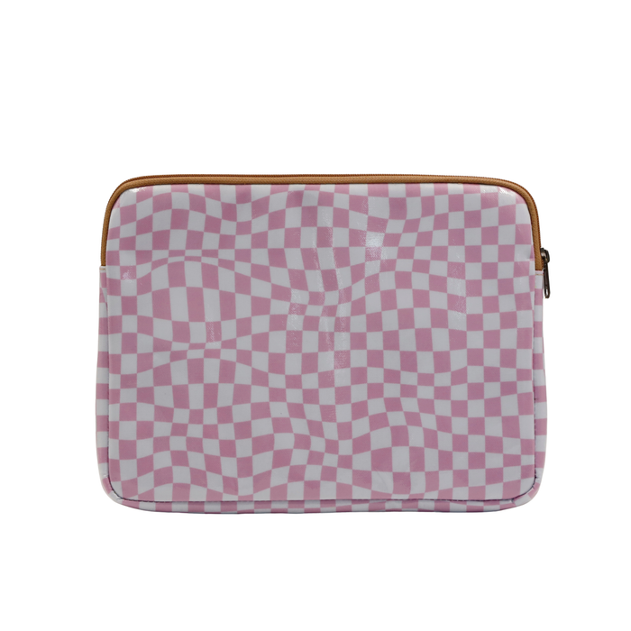 iPad Sleeve - Warped Check Pink