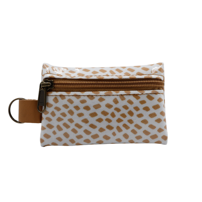 Keyring Pouch - Scatter Gold on White